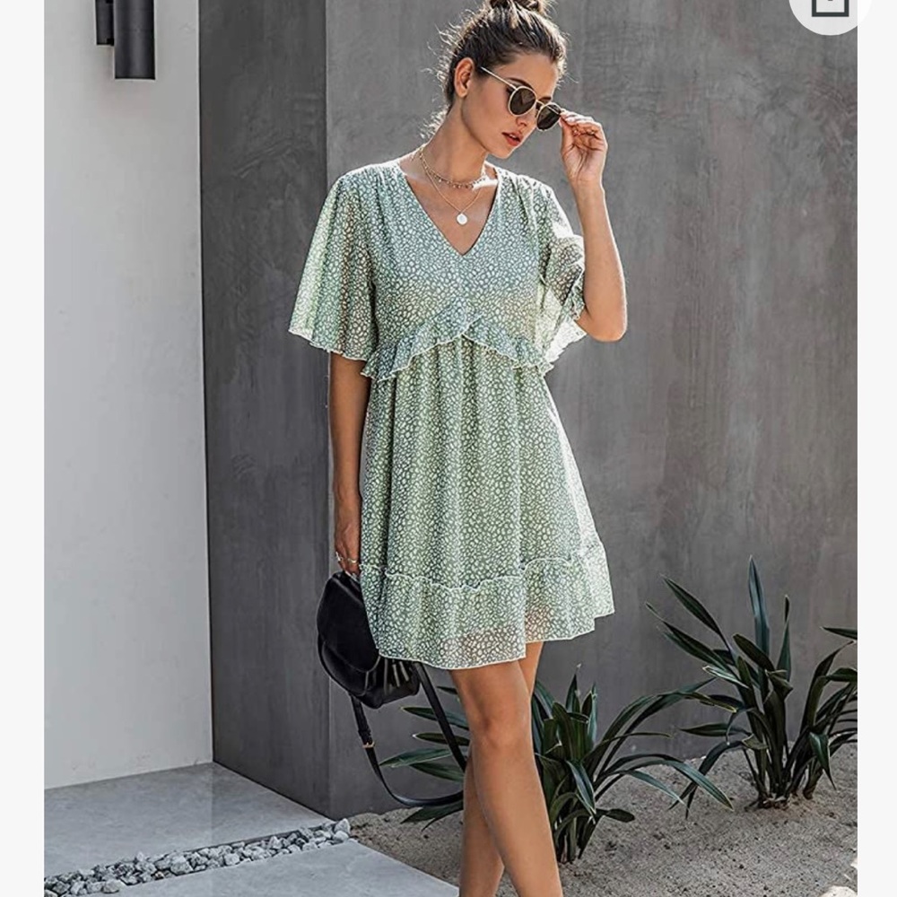 Kirundo green and white dress. Size small
